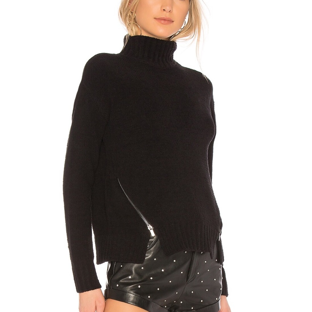 Loves and Friends Black Deldridge Sweater with Zipper Details